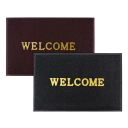 Kuber Industries Set Of 2 Maroon & Black Anti-Skid Doormats-9