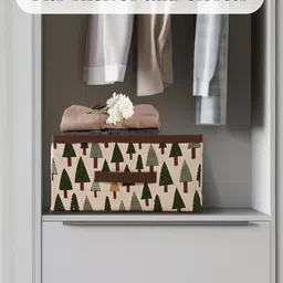 Kuber Industries White & Brown 12 Pieces Printed Multi-Utility Organisers-55