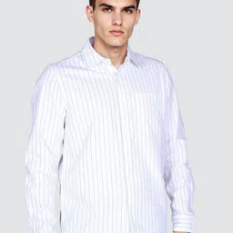 Lee Striped Spread Collar Long Sleeves Cotton Casual Shirt-image-24