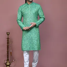 RANAK Men Printed Regular Pure Cotton Kurta with Pyjamas-picture-14