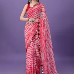Anouk Tie and Dye Dyed Embellished Mirror Work Saree-picture-35