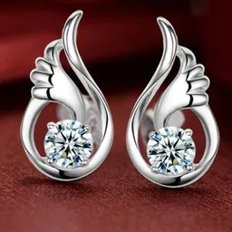 Bling Queen Women Silver-Plated Wing Stud Earrings-picture-50
