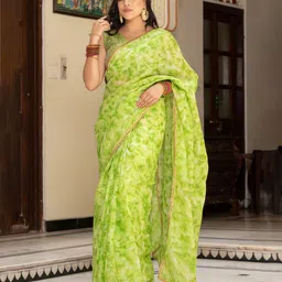Indi INSIDE Floral Printed Beads and Stones Kota Saree-image-41