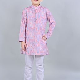 BT DEZINES Boys Printed Regular Sequinned Kurta with Pyjamas-0