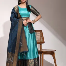 Payu Semi-Stitched Lehenga & Unstitched Blouse With Dupatta-picture-31