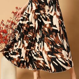 OTABU Abstract Printed A-Line Midi Skirts-picture-22