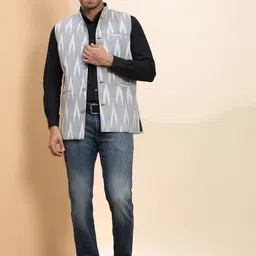 SKAVIJ Men Printed Woven Nehru Jacket-picture-23