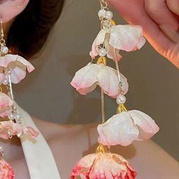 StyleCast x Revolte Gold Plated Pearls beaded Contemporary Drop Earrings image 5