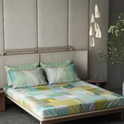 DDecor Orion Green & Blue Abstract Cotton 180 TC King Bedsheet Set-2.74 m x 2.74 m-image-17