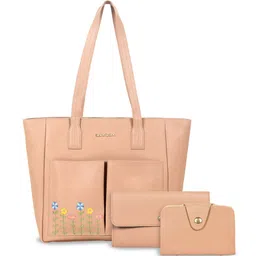 Black Spade Floral PU Structured Tote Bag-50