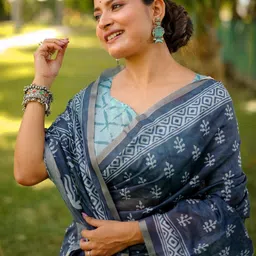 DIVASTRI Block Print Saree image 3
