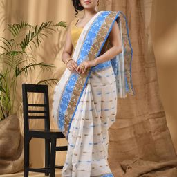DESH BIDESH Woven Design Pure Cotton Taant Saree-image-91