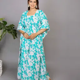 MOTHERHOOD BY SNEHAL Floral Print Maternity Kaftan Maxi Dress-image-19