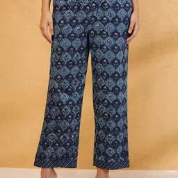 Fabindia Women Ethnic Motifs Printed Regular Fit Trousers-image-67