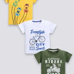 carrydreams Boys Pack Of 3 Printed Pure Cotton T-shirt-picture-15