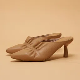 ERIDANI Women Pointed Toe Kitten Heel Mules-24