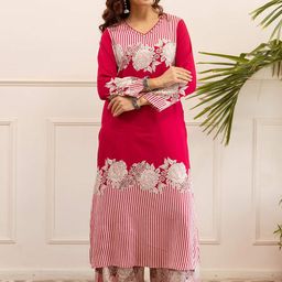 DIVASTRI Women Floral Printed Kurta with Palazzos-image-49
