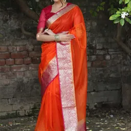 LeeliPeeri Designer woven design Saree with blouse piece-picture-43