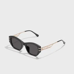 SAM & MARSHALL Women Black Lens & Gold-Toned Cateye Sunglasses with-picture-7