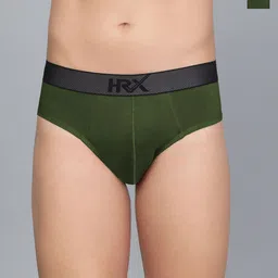 HRX by Hrithik Roshan Pack Of 2 Pure Cotton Basic Briefs HRX_BRF_003_DGN/BLK/_2PC-DK GREEN-image-77