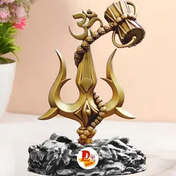 DARIDRA BHANJAN Brown Trishul With Damru Showpiece-image-4