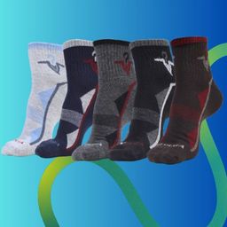 MJE Men Pack Of 5 Patterned Ankle Length Socks-image-12