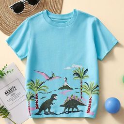 LULU & SKY Boys Printed Tropical Pure Cotton Pockets T-shirt-image-12