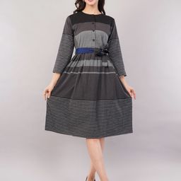 Moda Rapido Colourblocked Fit & Flare Dress-image-42