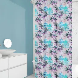 ArtzFolio White & Green Printed Waterproof Shower Curtain-image-96