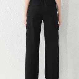 KATECLO Women High-Rise Regular Fit Pure Cotton Cargo Trousers-picture-27