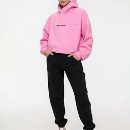 Mast & Harbour Women Solid Hooded Sweatshirt and Joggers Co-Ords-picture-34