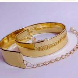 Women Casual, Evening, Formal, Party Gold Artificial Leather Reversible Belt-image-25