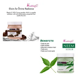 FEELHIGH Set Of 2 Neem & Chocolate Face & Body Scrub 500ml Each image 2