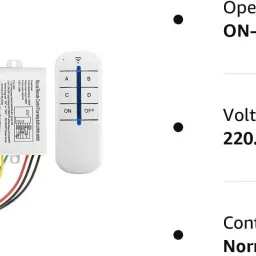 shockley 4-Way Digital Switch ON/Off 220V-240V Light RF Remote Control Wireless (3 Pc) Multipurpose Controller image 4