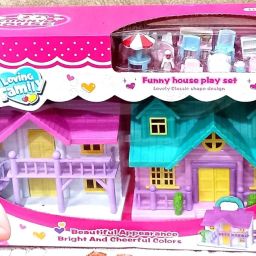 Double Doll House for Kids with Furniture-image-4