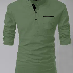 Men Solid Cotton Blend Straight Kurta-image-63