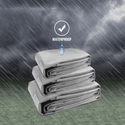 9FT X 9FT Silver 12GSM Tarpaulin Tent - For Truck body, Car, Bike, Grain Covers, Pond Liners-image-45