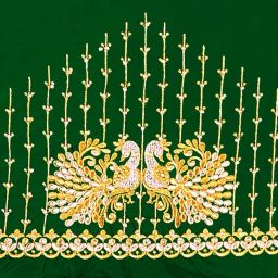 Unstitched Art Silk Blouse Material Embroidered-image-53
