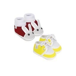 NESKA MODA 0 To 6 Months Baby Pack Of 2 Pair Cotton Butterfly Frill Newborn Soft Infant Booties-31