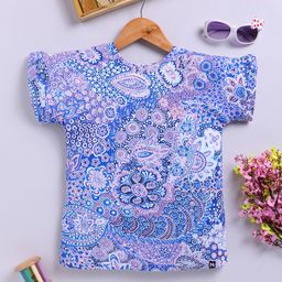 YK X Minute Mirth Girls Floral Print Extended Sleeves Cotton Top-picture-10