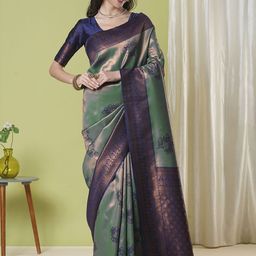 KAYOMMI Floral Zari Banarasi Saree-image-92