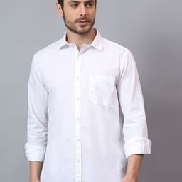 Cantabil Men Spread Collar Solid Cotton Casual Shirt-image-16