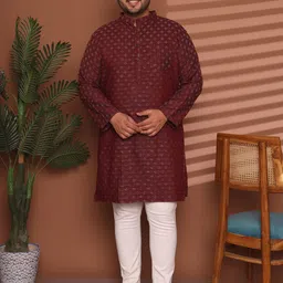 Enchanted Drapes Men Ethnic Motifs Thread Work Kurta-picture-37