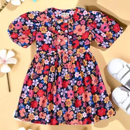 Bella Moda Floral Print Fit & Flare Dress-image-71