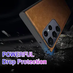 LIRAMARK Solid Samsung Galaxy S23 Ultra Impact Resistant Leather Back Case image 5