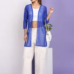 Dressitude Self Design Longline Sheer Shrug-picture-28