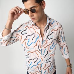 VASTRADO Men Classic Slim Fit Opaque Printed Casual Shirt-image-60