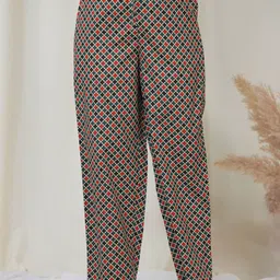 Aramya Geometric Printed Cotton Mid Rise Trousers-image-59