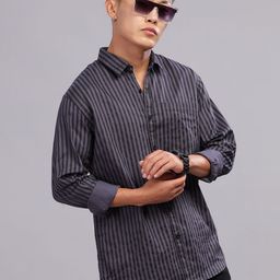 7TH LEGION Men Smart Fit Vertical Striped Spread Collar Cotton Casual Shirt-image-63