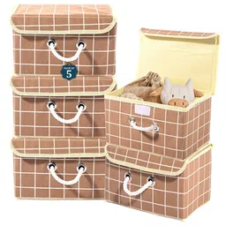 Kuber Industries Brown Set of 5 Reusable Drawer Organiser Organisers-18